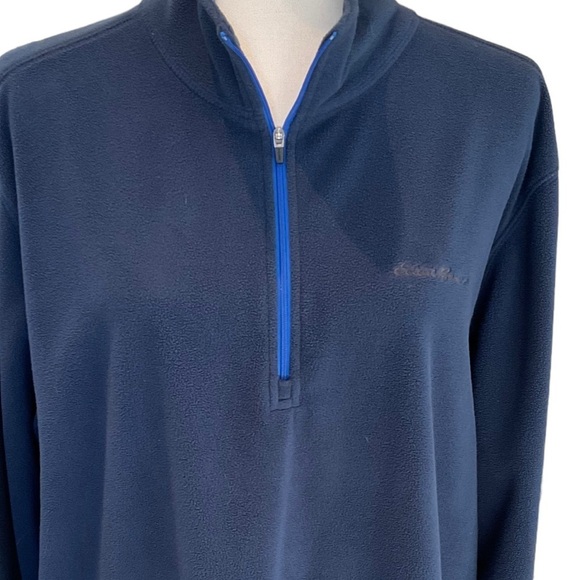 Eddie Bauer Men's Blue 1/4 Zip 100% Polyester Fleece Top - Picture 3 of 9